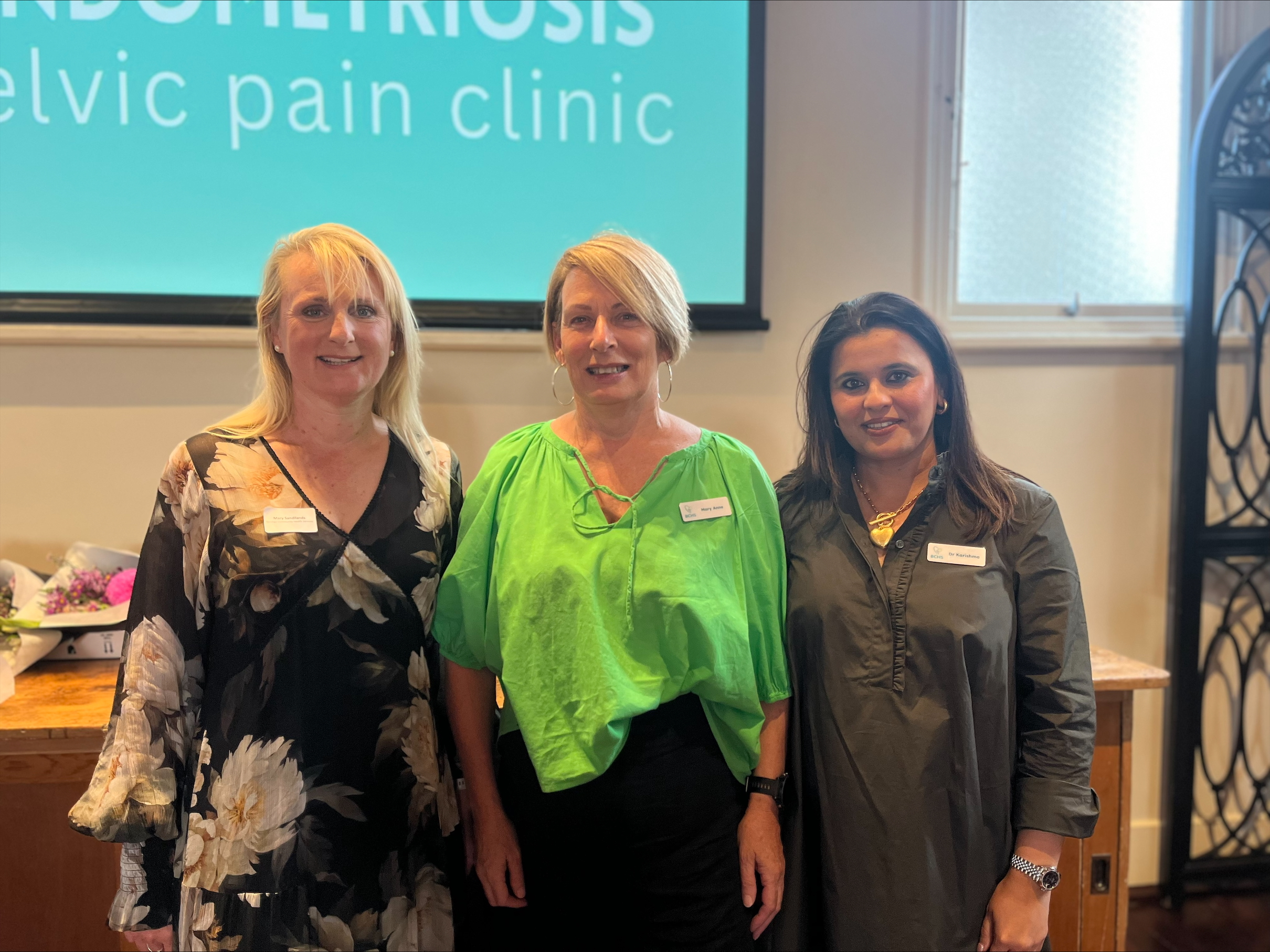 The Endometriosis and Pelvic Pain Clinic's Mary Sandilands, Mary-Anne McCluskey and Karishma Kaur.